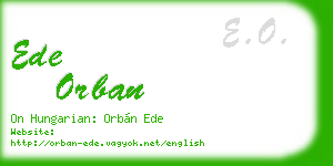 ede orban business card
